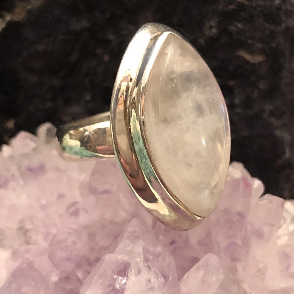 Moonstone Ring Sterling Silver - image 2